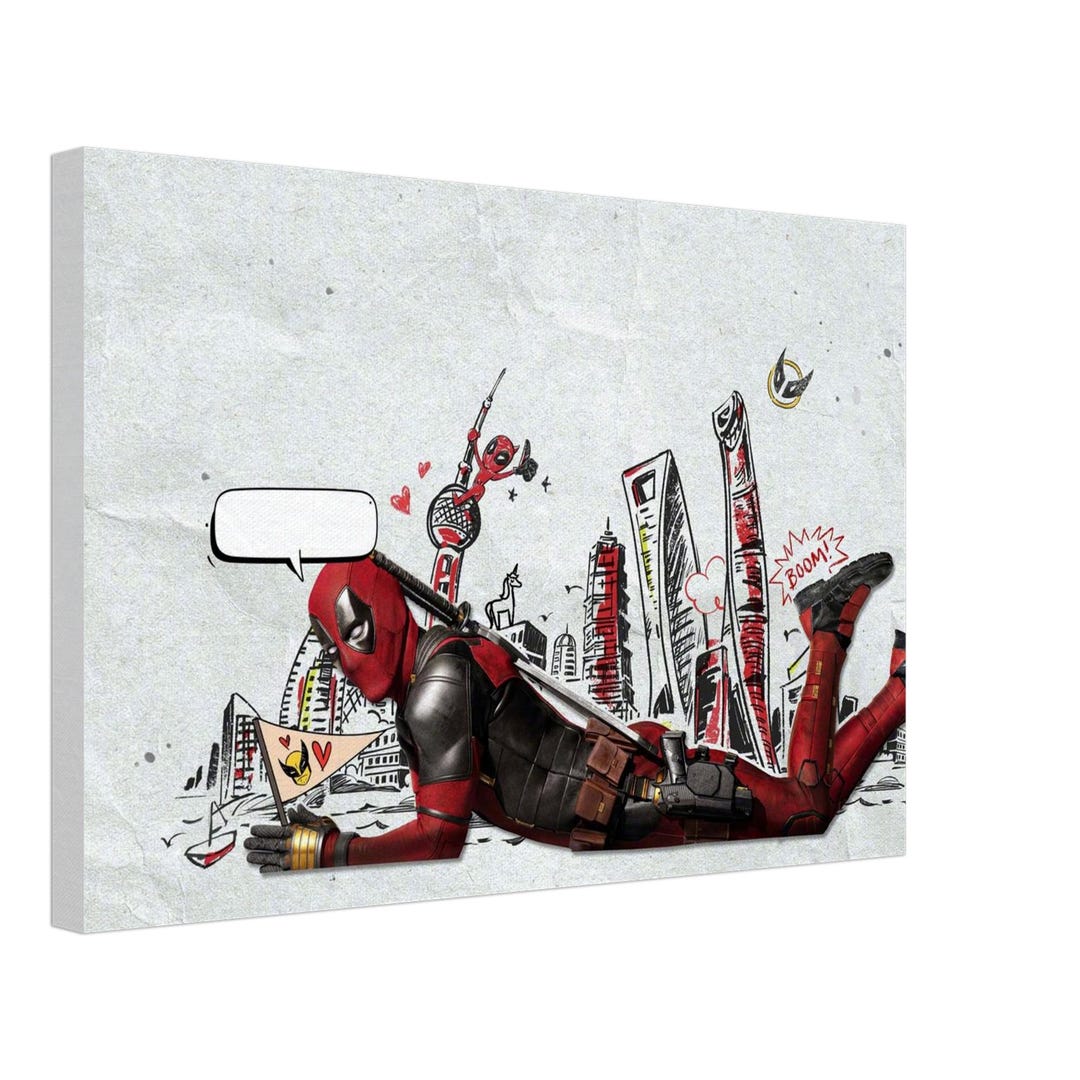 Deadpool Pop Art Explosion – Bold Comic-style Canvas Wall Art - Etsy