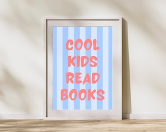 Cool Kids Read Books Print, Retro School Poster (Digital Download)