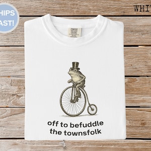 Auf zum Verzaubern der Stadtbewohner, lustiger Frosch Shirt, Vintage wunderliches T-Shirt, Komfort Farben TShirt, Cottagecore Humorvolles Kröten Geschenk