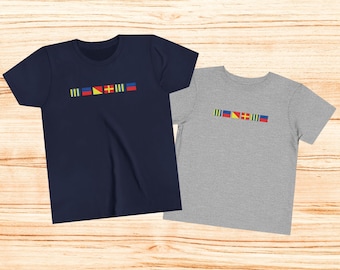 Custom Name in Nautical Flag Kids T-Shirts, Toddler and Youth Size Personalized Tees, Ocean Lover Gift