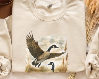 Pull Canada Goose - Sweat-shirt d'art animalier rustique, cadeau de saison de chasse, tenue d'amant de la nature