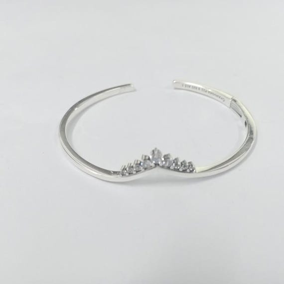 Pandora Tiara Wishbone Open Bangle S925 Sterling Silver Bracelet