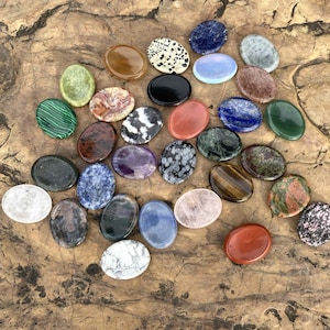 Natural Crystal Worry Stone, Smooth Pocket Gem, Handheld Tumbled Stone, Stress Relief Fidget Stone, Mindful Touch Accessory, Unique Gift