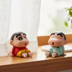 Crayon Shin-Chan Figures Phone Holder Kawaii Anime Desktop Ornaments Cartoon Doll Desk Stand Cute Collectible Decoration for Kids & Fans