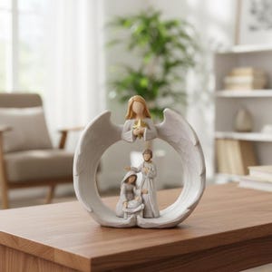 Angel Resin Ornament – Creative Religious Figurine, Home Decor, Jesus Statue, Gift for Mom