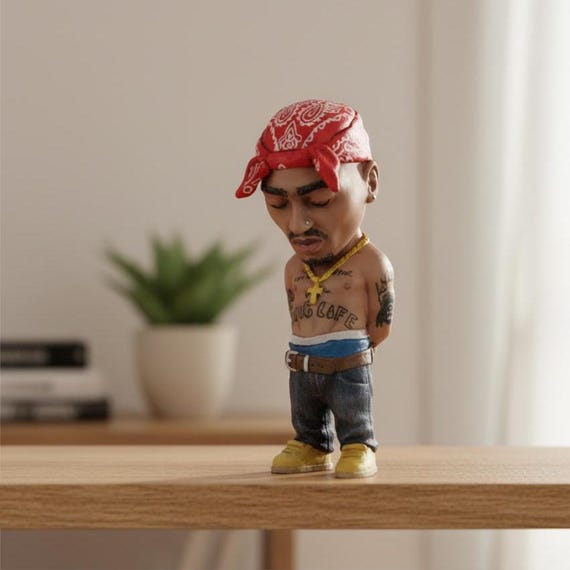 Tupac Rapper Figurine Statue – Cool Hip Hop Legend Desktop