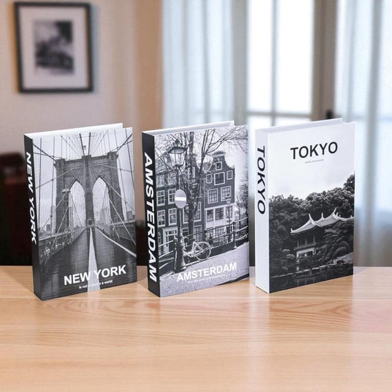 3pcs Fashion Fake Books – Decorative Designer Book Set for Coffee