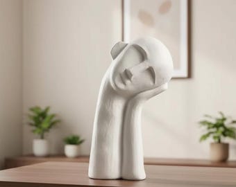 Scandinavian Abstract Thinker Sculpture – Modern Portrait Art Figurine, High-End Luxury Home Decoration, Contemporary Desk , Bookshelf