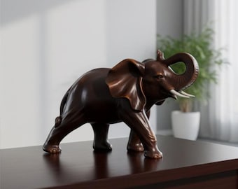Resin Elephant Ornament – Handmade Animal Statue, Home & Office Decor, Living Room Figurine, Collectible Elephant Gift, High-Quality