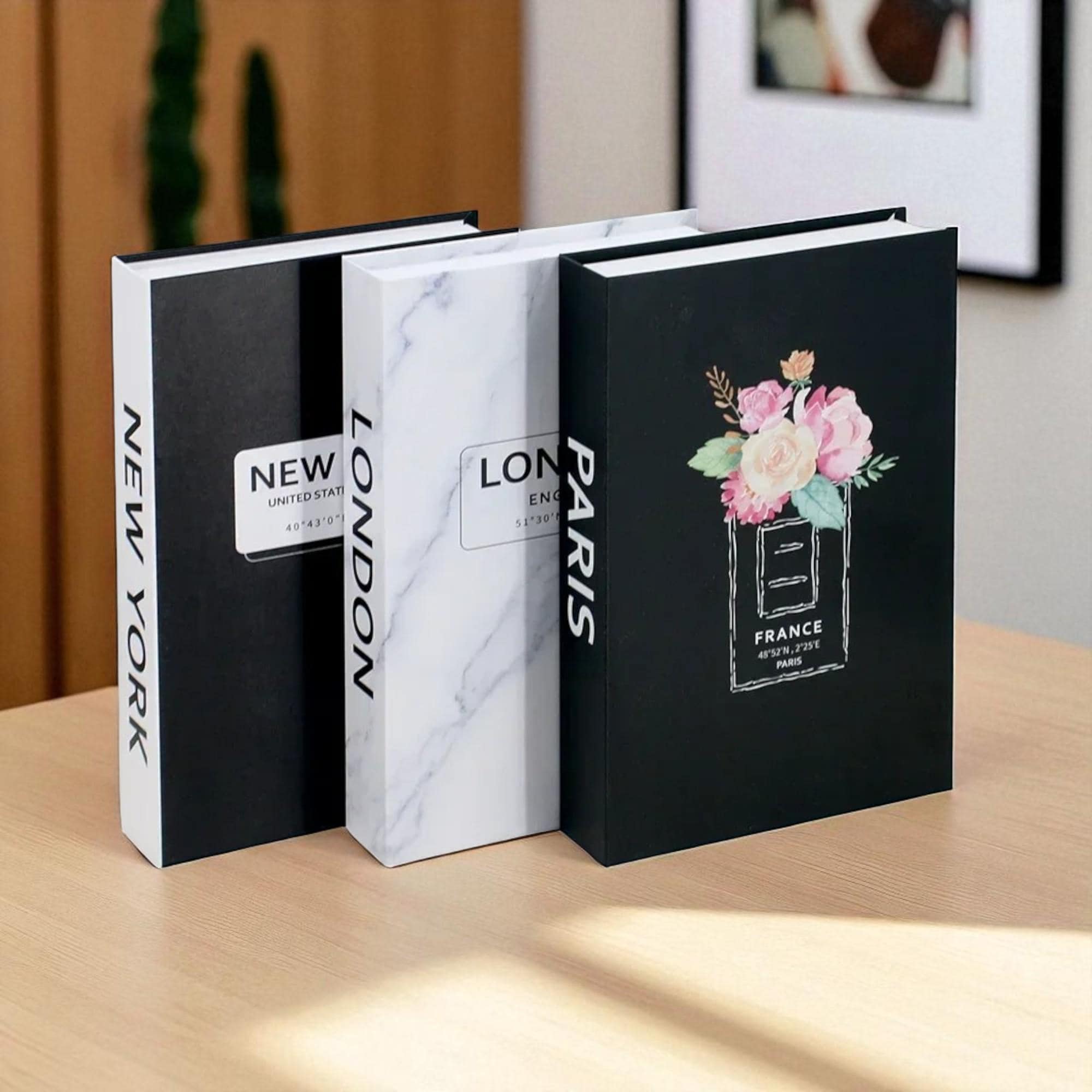 3pcs Fashion Fake Books – Decorative Designer Book Set for Coffee