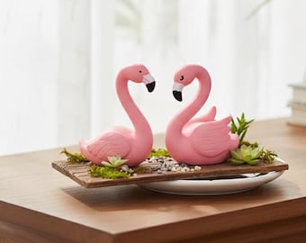 Miniature Flamingo Figurines – Cute Resin Animal Ornaments for DIY Crafts, Fairy Gardens, Home Decor, and Gift Decorations