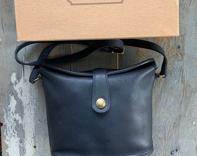 Vintage Coach Binocular Bag With Box // Crossbody Bag Navy Etsy