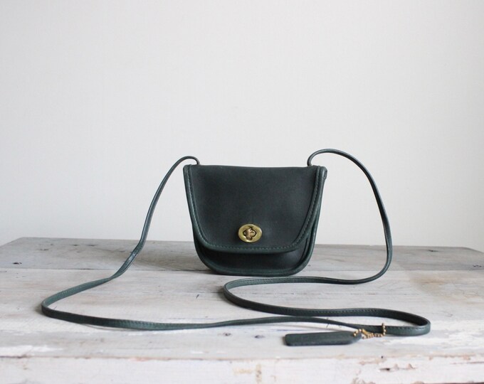 Vintage Coach Crossbody Bag // Everett Green Leather Mini Etsy