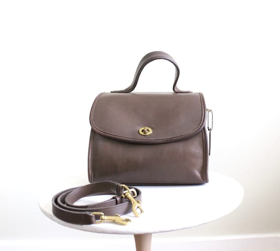 Vintage Coach Manor Bag Purse 9977 Taupe // Top Handle Crossbody