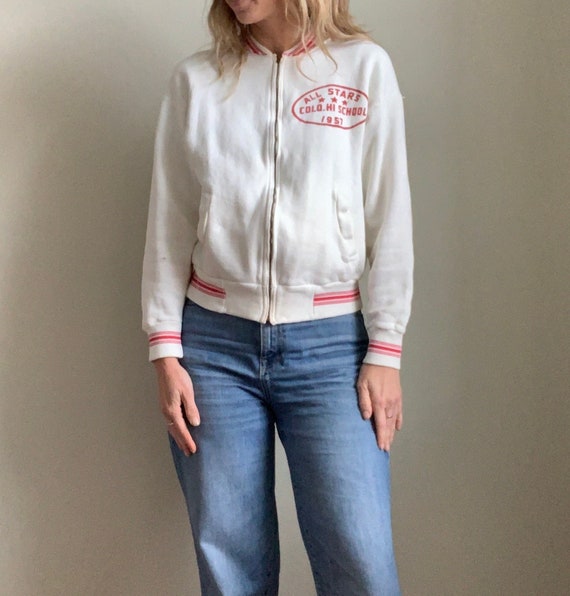 vintage 1950s sweatshirt // 50s full zip sweat