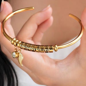 Blatt Birthstone Armband mit Namen, benutzerdefinierte Ringe Armreif Mama Geburtstag Jahrestag Geschenk für ihre Frau