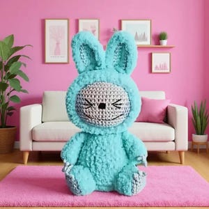 Labubu Amigurumi Crochet Pattern, DIY Crochet Labubu, Craft Project, Crochet Tutorial, Handmade Toy
