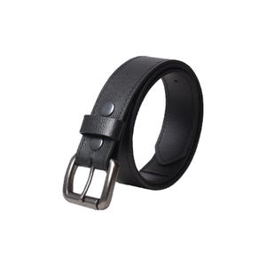 Handmade Full Grain Leather Belt for Men – Classic Matte Black Everyday Dress Belt – Solid Metal Buckle – Premium Artisan Gift for Him