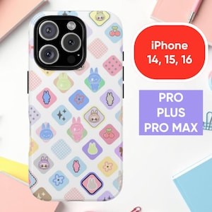 Labubu iphone case, though iphone case, iphone case 14, iphone case 15, iphone case 16, cute phone case, iphone case for girls, labubu print