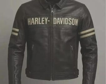 1990's Vintage Black Leather Harley Davidson Jacket ~ Women's XXS