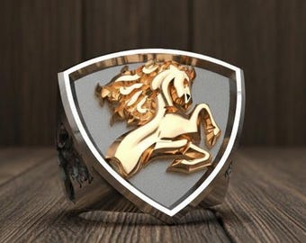 Anillo de caballo encabritado: anillo de plata de ley, joyería ecuestre para hombre y mujer, anillo hecho a mano para amantes de los caballos, anillo con un toque de caballo salvaje.