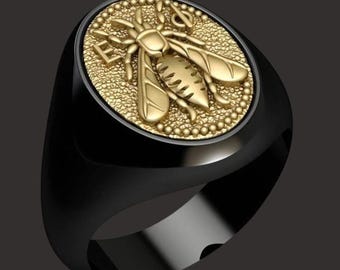 Anillo de abeja de plata de ley ajustable – Joyería inspirada en la naturaleza