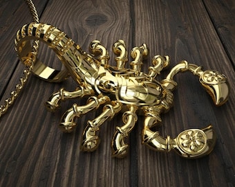 Wisiorek ze Skorpionem – Srebrny naszyjnik ze Skorpionem, biżuteria z amuletem znaku zodiaku, prezent dla mężczyzn i kobiet spod znaku Skorpiona