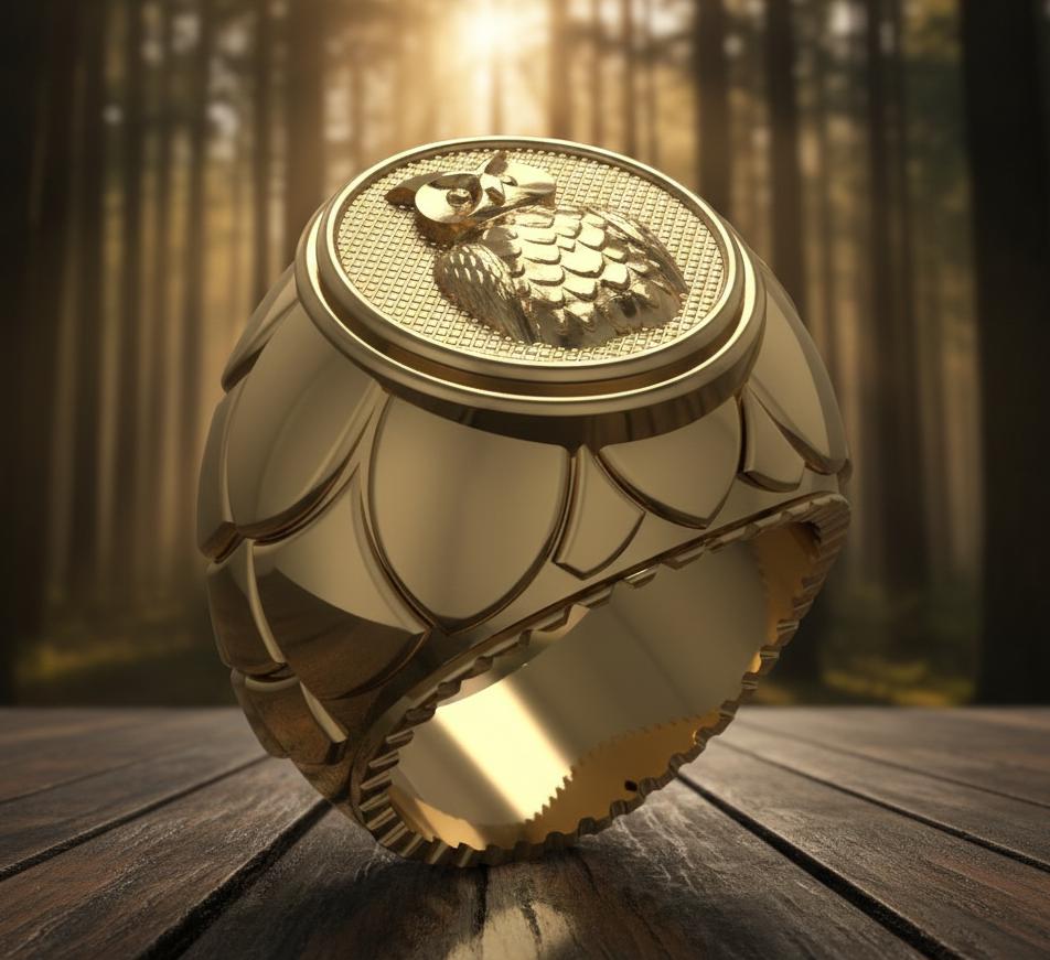 Owl Animal Ring &ndash; Handmade 925 Sterling Silver Bird Ring, Gothic Nature Jewelry Gift