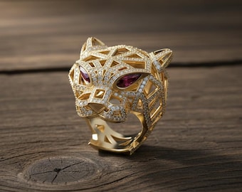 Diamond Panther Ring – Sterling Silver Animal Jewelry for Men