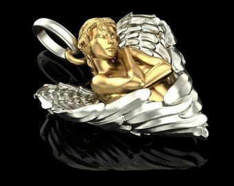 Srebrny wisiorek ze skrzydłem anioła – naszyjnik pamiątkowy