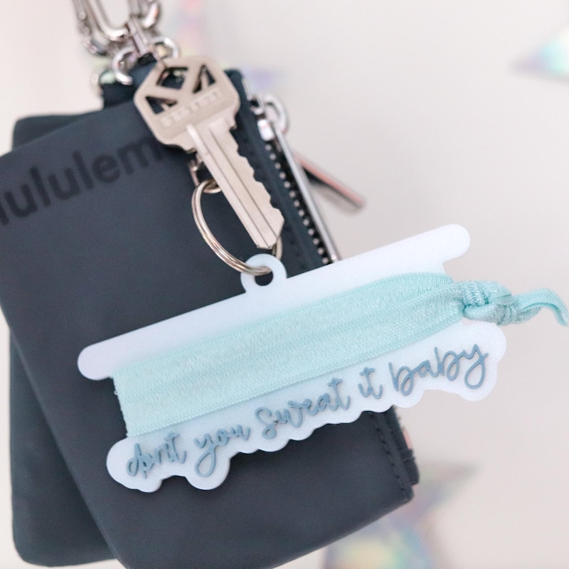 Personalized Lyric Hair Tie Holder Keychain, Custom 3D Printed Bag Charm, Stocking Stuffer Gift