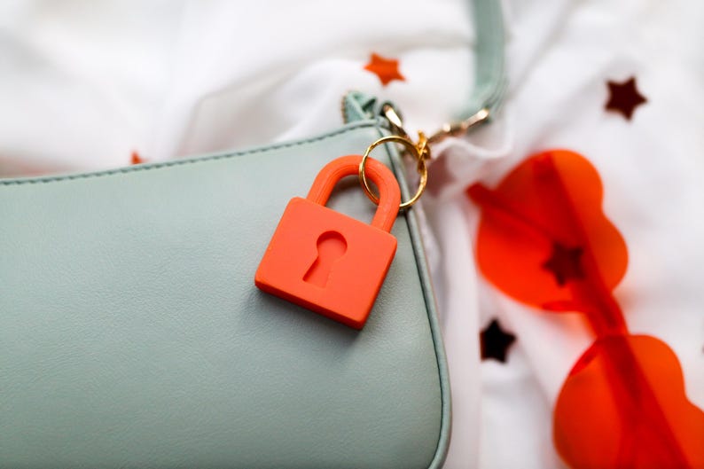 Lock Keychain- Showgirl Era Inspired 3D Printed Bag Charm, Mini and Large Size image 17