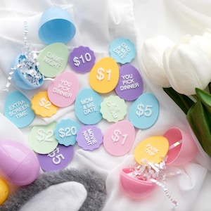 Fichas para rellenar huevos de Pascua / Rellenos para cestas de Pascua impresos en 3D / Incluye bolsa de almacenamiento y se adapta a huevos estándar