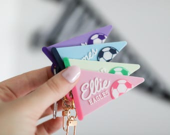 Personalized Soccer Bag Tag | Custom Name Soccer Keychain & Backpack Accessory |  3D-Printed Tournament Team Gift