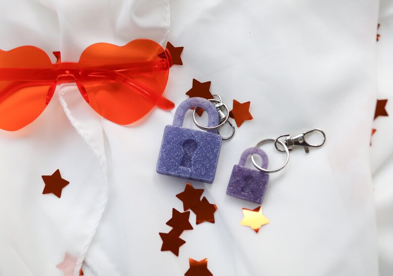 Mini Channel Lock Keychain Showgirl Era Inspired Large & Mini Lock Keychain – Bag Charm in Orange ...