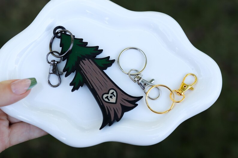 May Tree Keychain Redwood Tree Keychain | 3D Printed Forest Wood Inspired Bag Charm ...