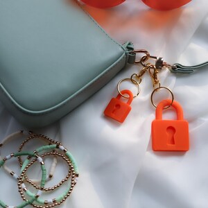 Lock Keychain- Showgirl Era Inspired 3D Printed Bag Charm, Mini and Large Size image 14