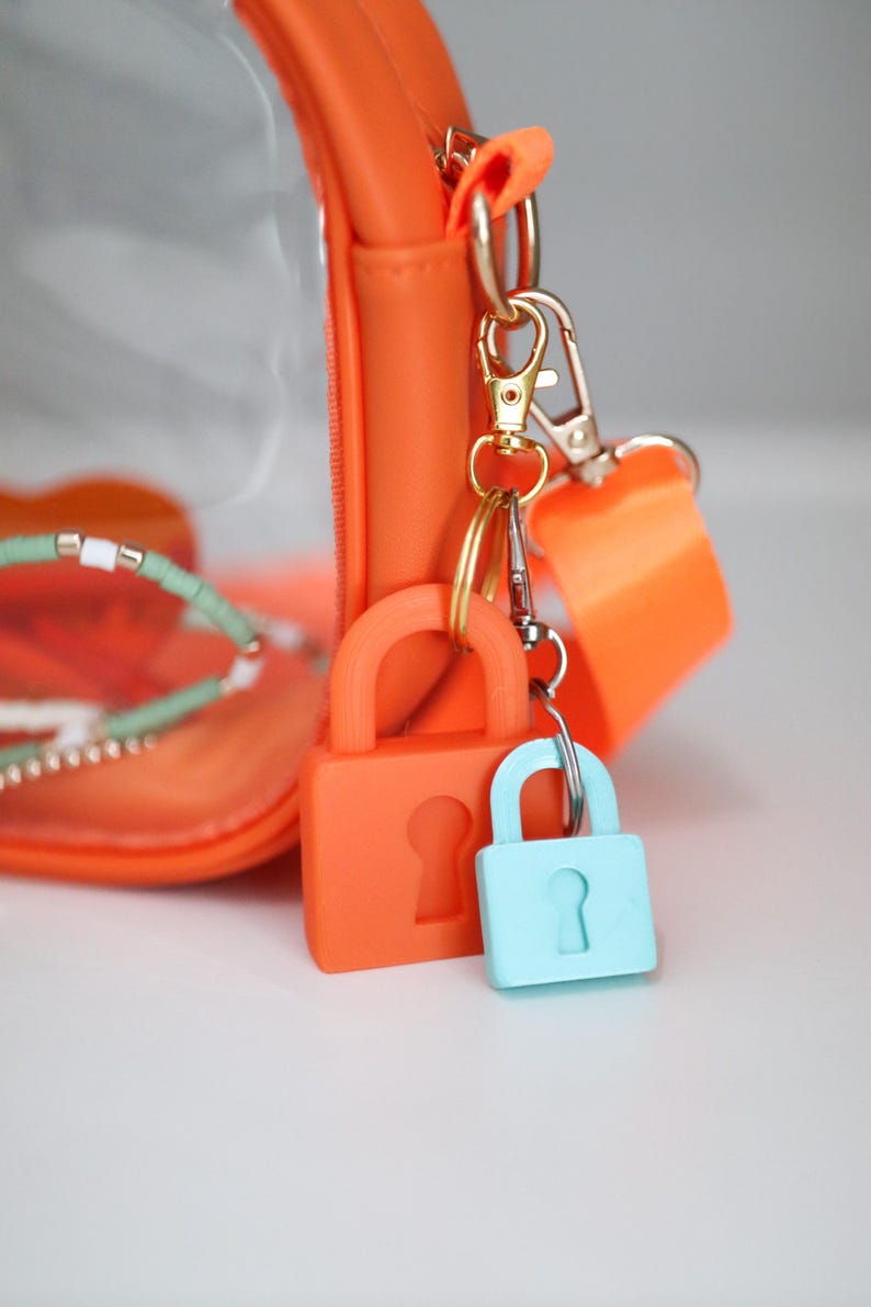 Lock Keychain- Showgirl Era Inspired 3D Printed Bag Charm, Mini and Large Size image 10