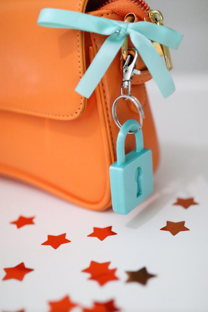Lock Keychain- Showgirl Era Inspired 3D Printed Bag Charm, Mini and Large Size image 8