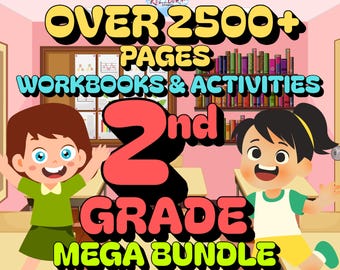 2nd Grade Mega Bundle | 2500+ Homeschool Worksheets (Printable Pack)