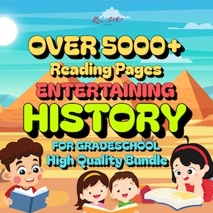 Bundel met geschiedenis van meer dan 5000 pagina&#39;s | Leuk en vermakelijk leren voor kinderen | Educatieve e-boeken voor de lagere school | Directe digitale download