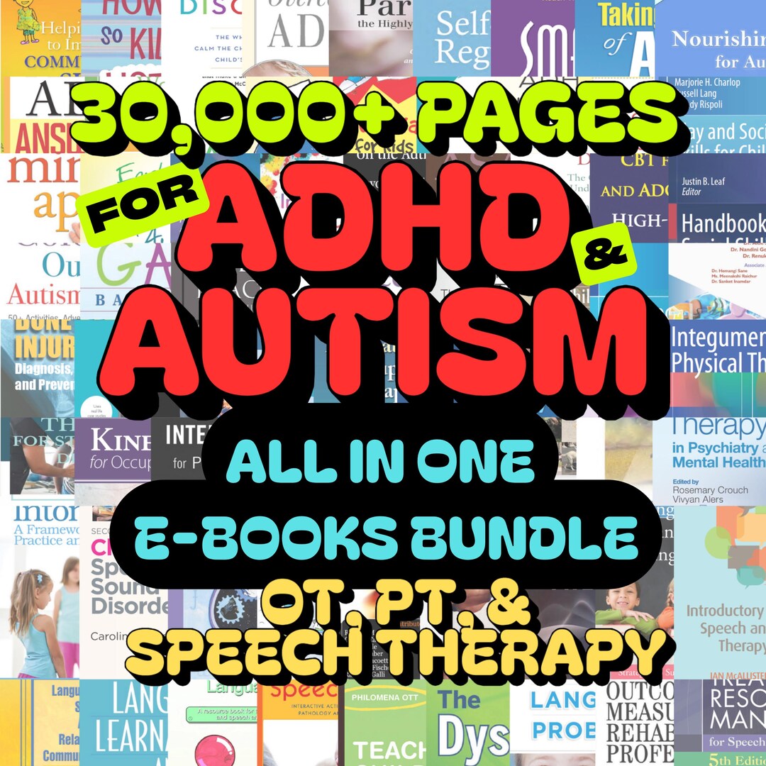 30,000 Pages ADHD & Autism E-Books Bundle: OT, PT, Speech Therapy Resources (Digital Downl