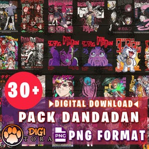 Dandadan Pack: 30+ High-Resolution PNG Designs | Premium Backgroundless Images for DTF, DTG, Sublimation, and More