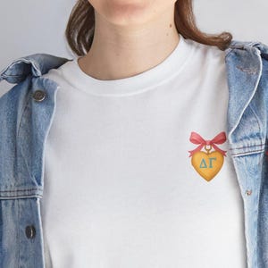 Delta Gamma, Sorority Heavy Cotton Locket T Shirt Greek Life Graphic Tee Cute College Girl Gift Big Little Sisterhood Gift, DG Merch