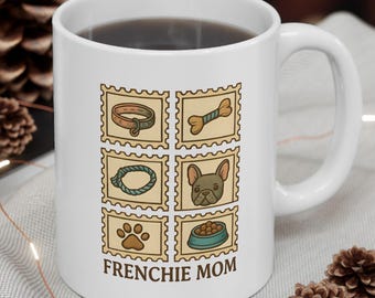 French Bulldog Ceramic Coffee Mug Cute Frenchie Dog Mom Cup Funny Pet Lover Gift for Women Puppy Owner Kitchen Drinkware