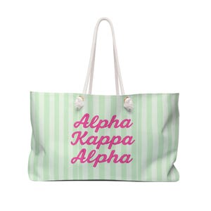 AKA Sorority Weekender Bag Greek Life Travel Tote Cute Floral Coquette Style Gift for College Girls Alpha Kappa Alpha