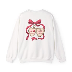 Phi Mu Bow Charm Crewneck Sweatshirt: Preppy Sorority Gift