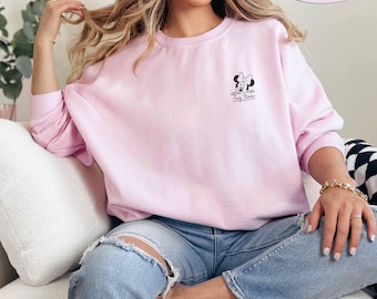 Personalized Minnie Mouse Embroidered Sweatshirt, Disneyworld Sweatshirt, Disney Minnie Sweatshirt, Custom Minnie Sweatshirt