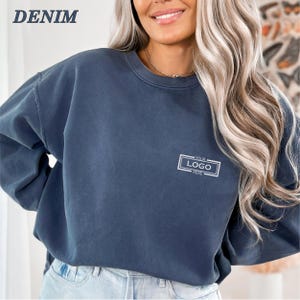Custom Embroidered Logo Sweatshirt, Custom Logo Sweatshirt, Personalized Logo, Personalized  Sweatshirt,  Your Logo Sweatshirt