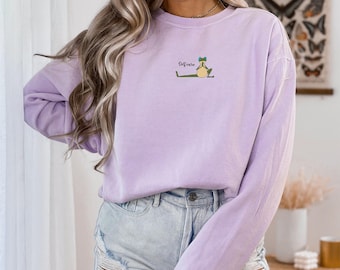 Embroidered Self Care Frog Sweatshirt, Yoga Sweatshirt, Funny Frog Lover Gift, Self Care Sweatshirt, Self Love Sweatshirt